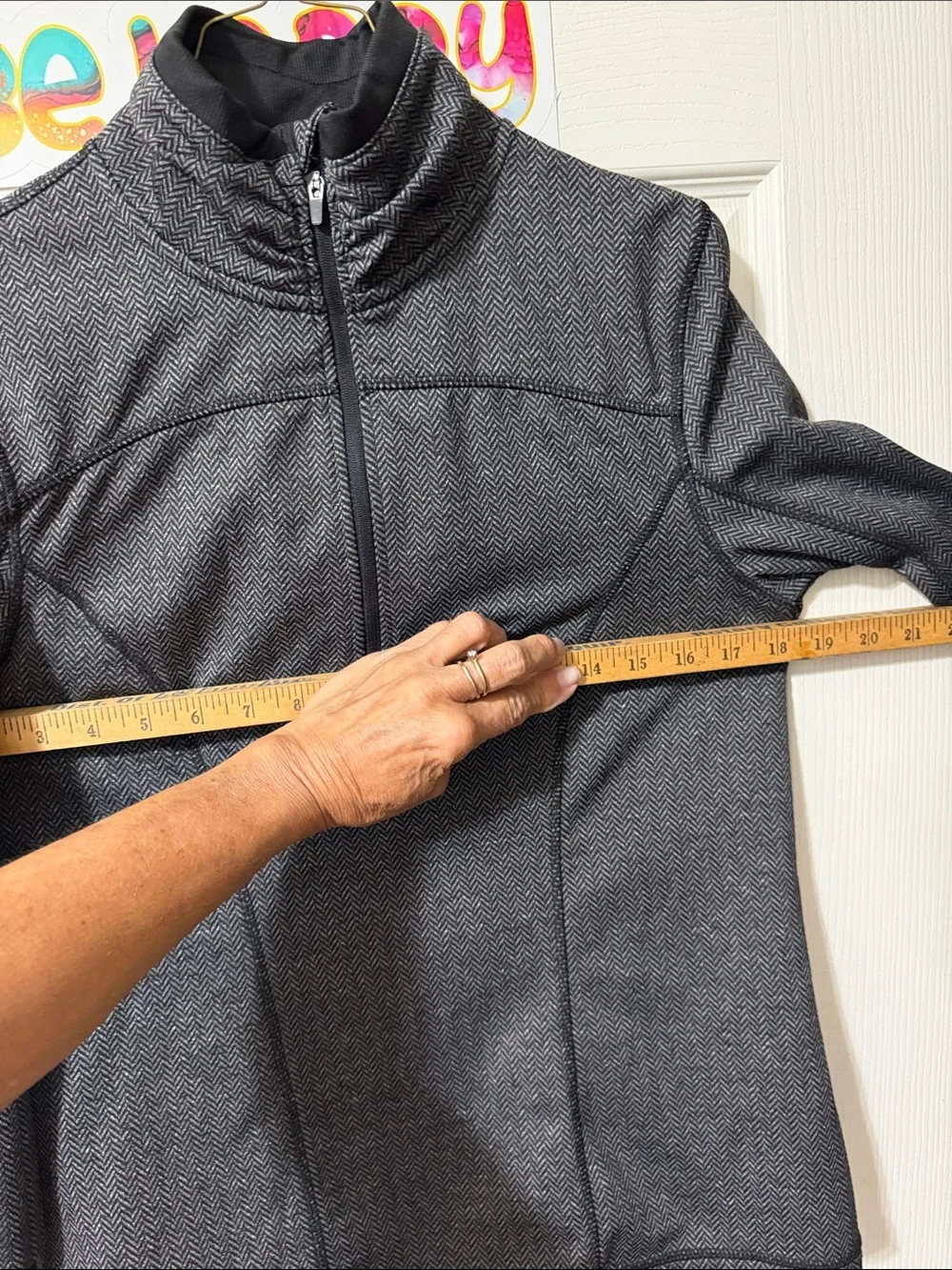 Athletic Works Black and Gray Zip-Up Half Collar Sweater